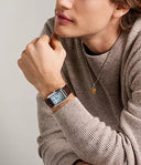 Fossil Carraway FS6110 Quartz 42 mm Blue Dial Brown Croco Leather Men’s Watch