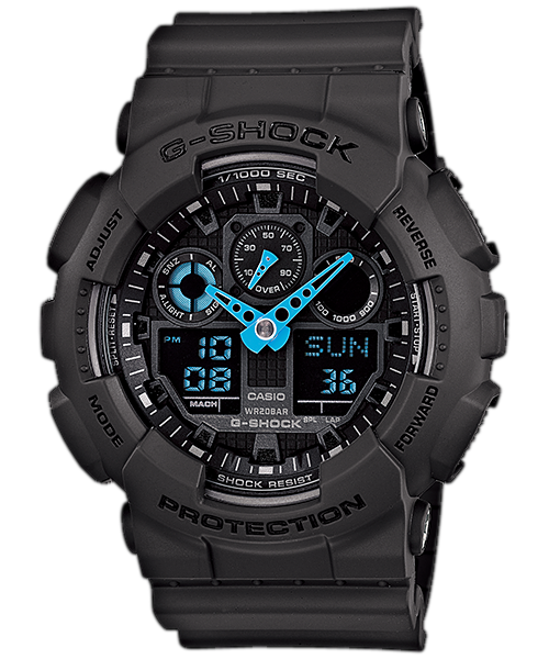 Casio G-Shock GA100C-8A Watch | Large Face, Fluorescent Hands, Magnetic Resistant, 200M Water Resistant