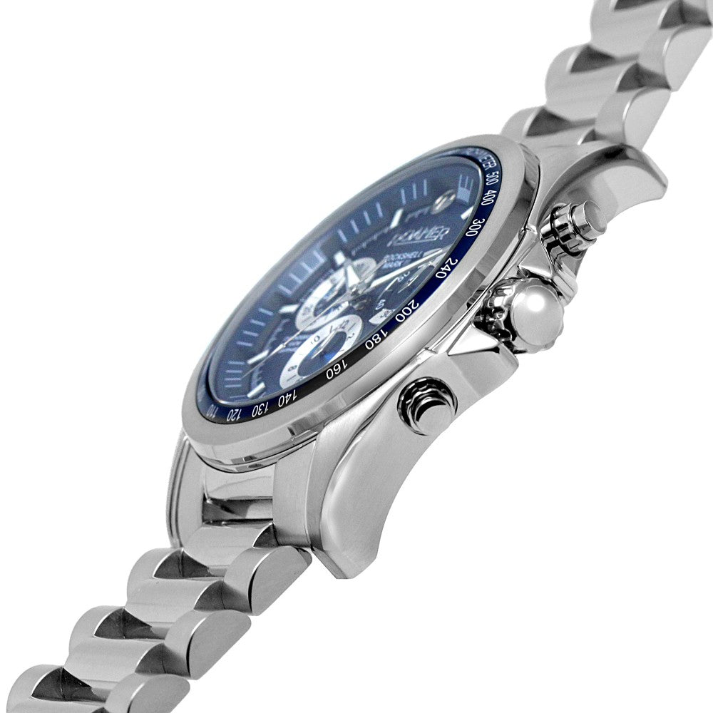 Roamer Rockshell Mark III Chronograph 44 mm Men's Battery Watch – Blue Dial, Swiss Movement
