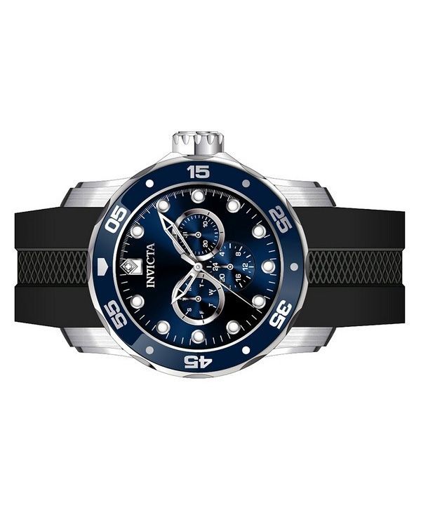 Invicta Pro Diver Scuba GMT Silicone Strap Blue Dial Quartz 45722 100M Men's Watch