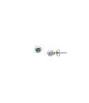 Fossil Bright Baubles Stud Earrings (⁠Model: JA7252710 — Gold-Tone Brass with Blue Shell & Green Rhinestones