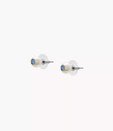 Fossil JA7253710 Gold-Tone Brass White Shell & Blue Rhinestone Stud Earrings