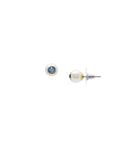 Fossil JA7253710 Gold-Tone Brass White Shell & Blue Rhinestone Stud Earrings