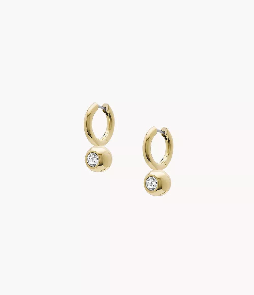 Fossil JA7254710 Gold-Tone Brass Hoop Earrings