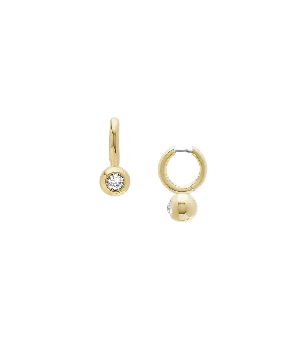 Fossil JA7254710 Gold-Tone Brass Hoop Earrings