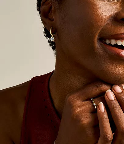 Fossil JA7254710 Gold-Tone Brass Hoop Earrings