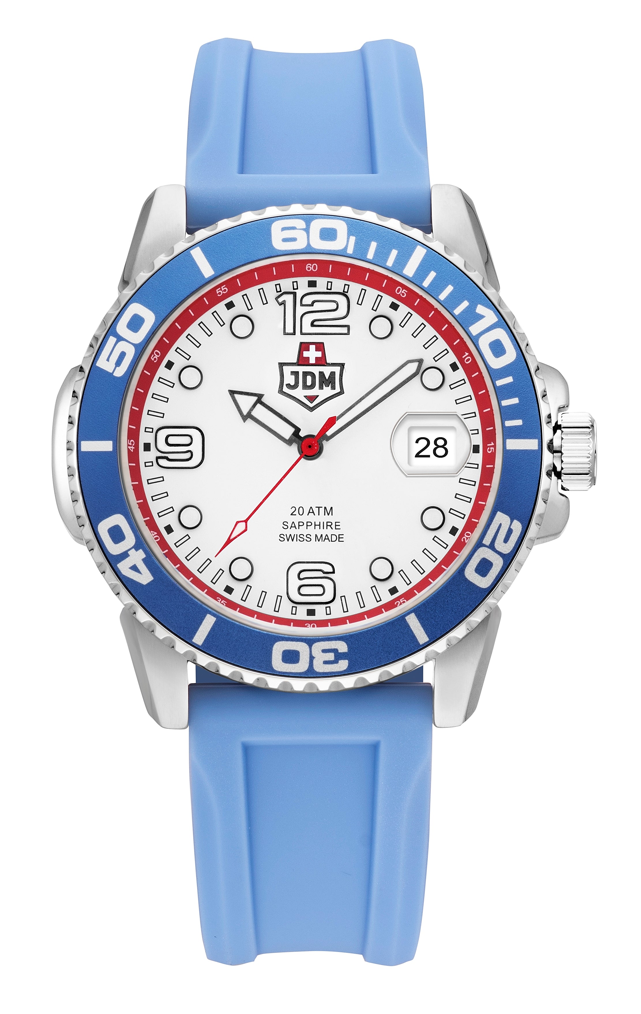 JDM Military Mike Plus 43.5 mm Swiss Quartz White Dial Men's Watch JDM-WG029-04