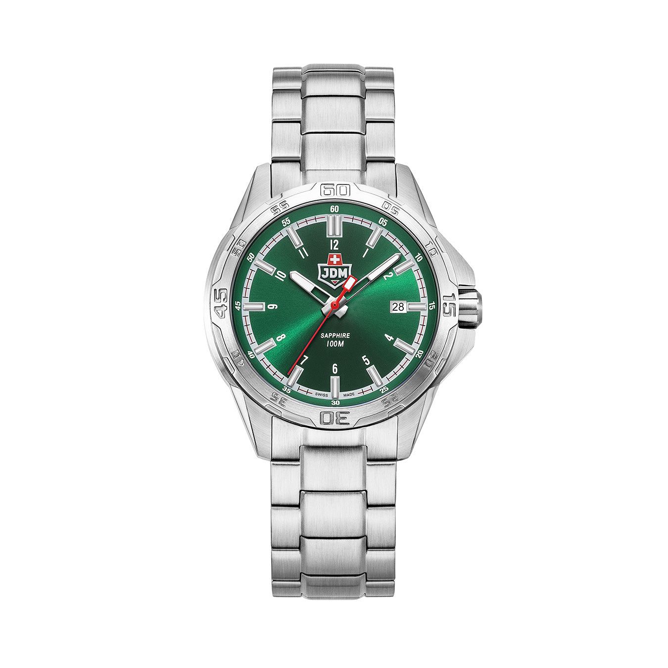 JDM Military Agent 42mm Swiss Quartz Green Dial Men's Watch JDM-WG035-03