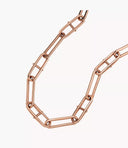Fossil JF04670791 Heritage Rose Gold-Tone Stainless Steel D-Link Crystal Necklace