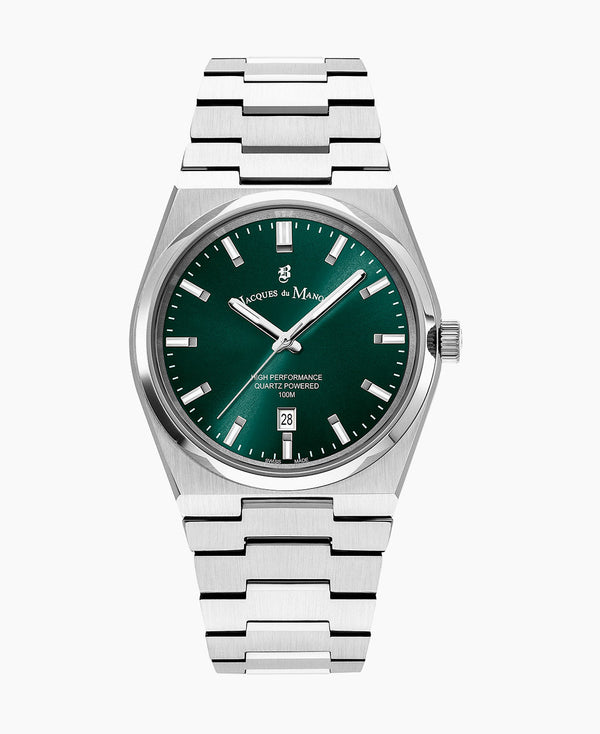 Jacques Du Manoir Horizon Gents Watch JWG03503 – Swiss Made, 41mm, Stainless Steel, Green Dial, Quartz, 10 ATM