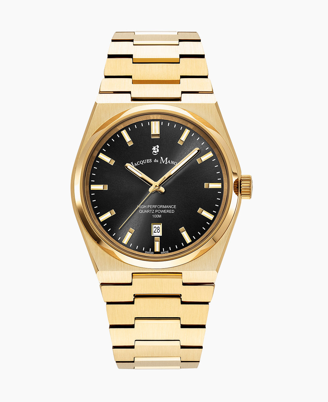 Jacques Du Manoir Horizon Gents Watch JWG03504 – Swiss Made, 41mm, Gold Stainless Steel, Black Dial, Quartz, 10 ATM