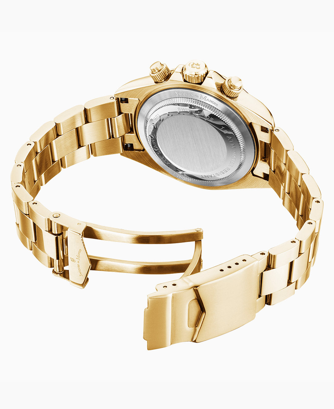 Jacques Du Manoir Phoenix Chrono Men's Watch JWG03704 – Swiss Made, 40mm, Gold PVD Stainless Steel, Black Dial, Chronograph, 10 ATM