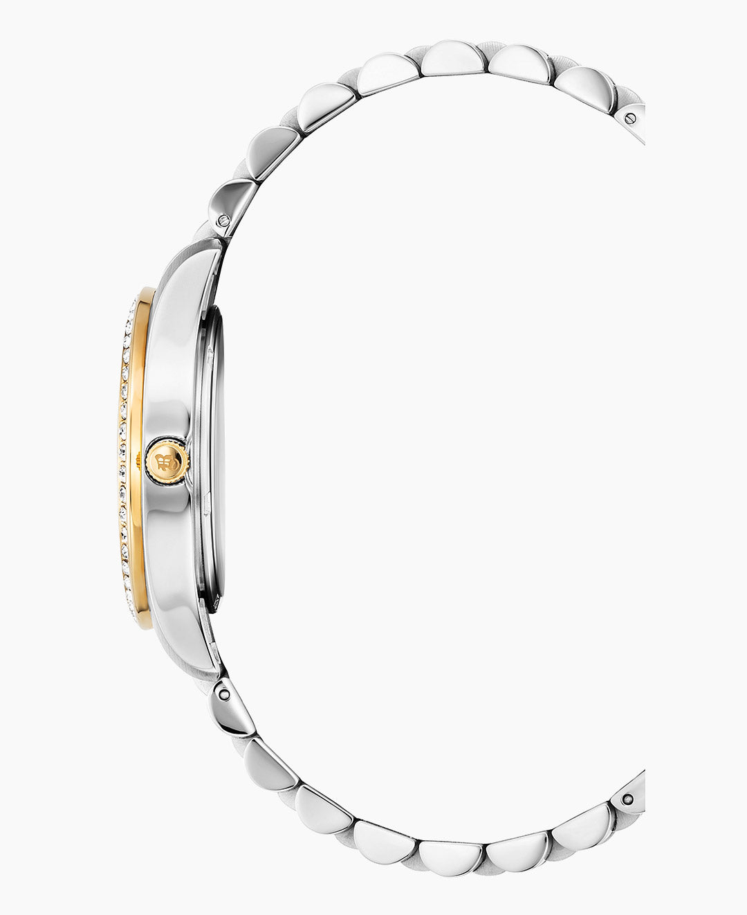 Jacques Du Manoir Inspiration Glamour Ladies Watch JWL01103 – Swiss Made, 34mm, Two-Tone Silver & Gold, Gold Dial with Stones, Quartz, 5-Year Warranty