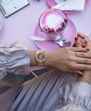 Jacques Du Manoir Inspiration Ladies Watch JWL01202 – Swiss Made, 31mm, Two-Tone Rose Gold & Silver, Brown Dial, Quartz