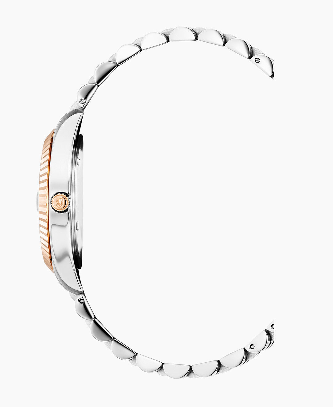 Jacques Du Manoir Inspiration Ladies Watch JWL01202 – Swiss Made, 31mm, Two-Tone Rose Gold & Silver, Brown Dial, Quartz