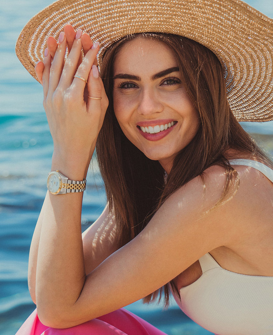 Jacques Du Manoir Inspiration Ladies Watch JWL01204 – Swiss Made, 31mm, Two-Tone Gold & Silver, White Dial, Quartz