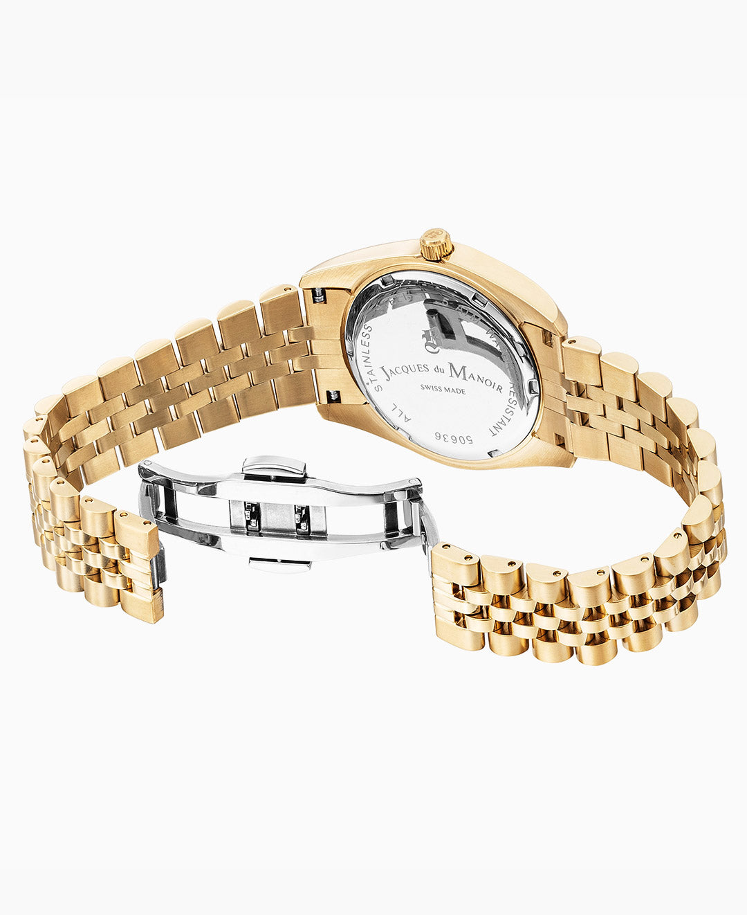 Jacques Du Manoir Inspiration Ladies Watch JWL02903 – Swiss Made, 36mm, Gold-Plated Stainless Steel, Pink Dial, Quartz