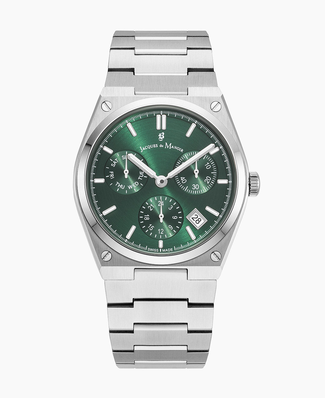 Jacques Du Manoir Horizon Gents Multifunction 41mm Swiss Quartz Green Dial Men's Watch JWN05702