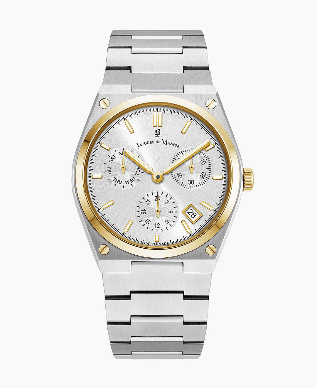 Jacques Du Manoir Horizon Gents Multifunction 41mm Swiss Quartz Silver Dial Men's Watch JWN05704