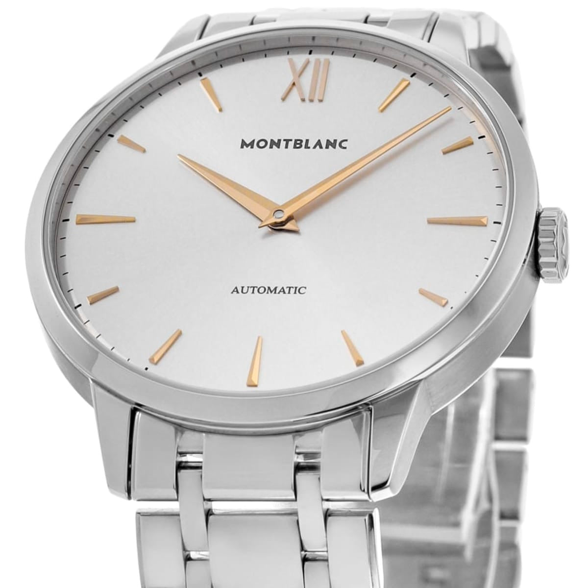 Montblanc Meisterstück Men's Automatic Watch MB110696, 41mm Stainless Steel Case, Silver Dial, Swiss Made, Sapphire Crystal, 30m Water Resistance