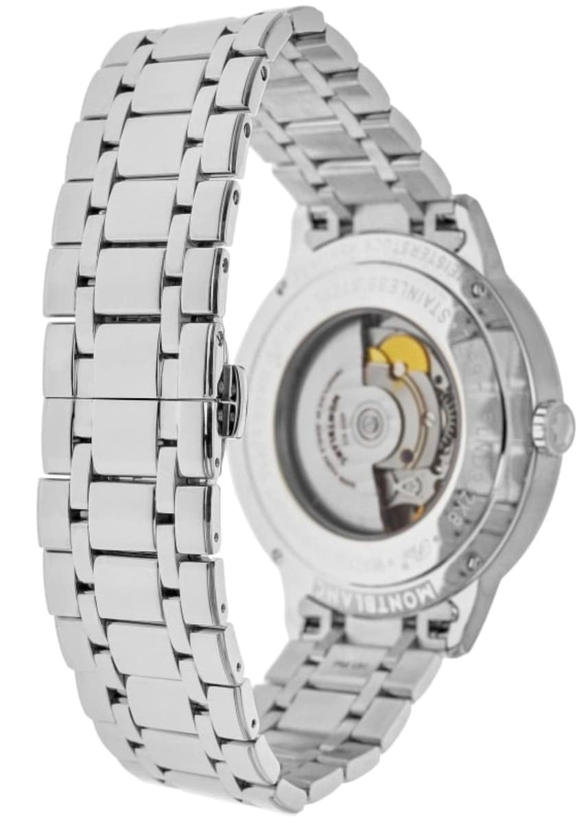 Montblanc Meisterstück Men's Automatic Watch MB110696, 41mm Stainless Steel Case, Silver Dial, Swiss Made, Sapphire Crystal, 30m Water Resistance