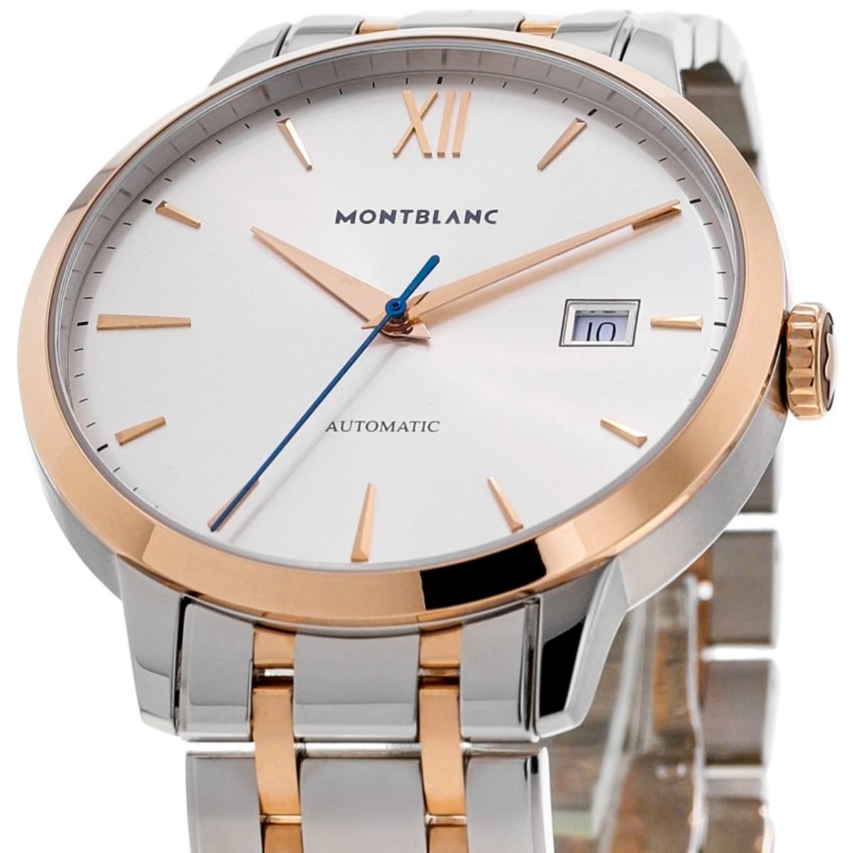 Montblanc Heritage Unisex Automatic Watch MB111625, 38mm Two-Tone Case, Silver Dial, Swiss Made, Sapphire Crystal, 30m Water Resistance