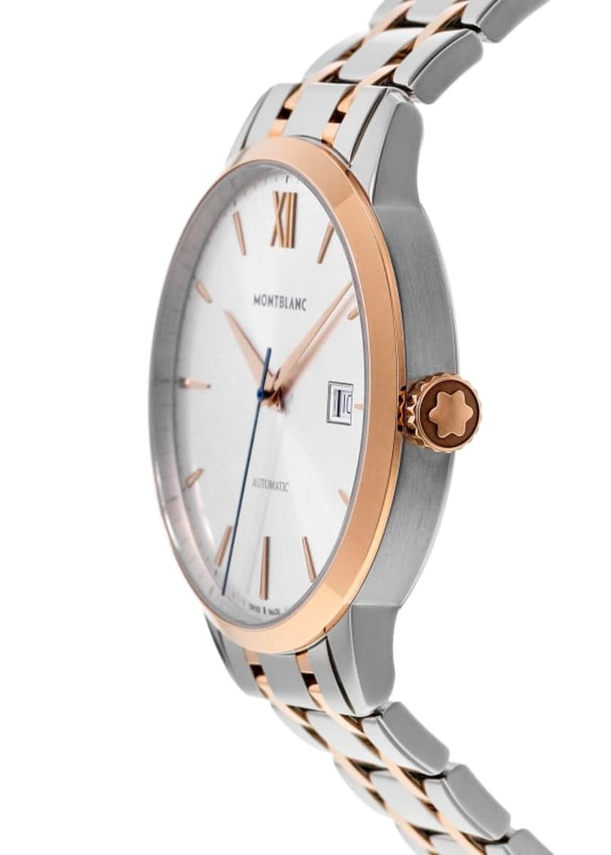 Montblanc Heritage Unisex Automatic Watch MB111625, 38mm Two-Tone Case, Silver Dial, Swiss Made, Sapphire Crystal, 30m Water Resistance
