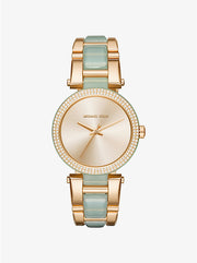 Michael Kors Ladies' Delray Pavé Gold-Tone and Acetate Crystal Watch MK4317