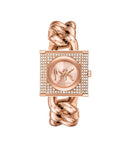 Michael Kors MK Chain Lock Gold Quartz 25mm Rose Ladies Watch | MK4827