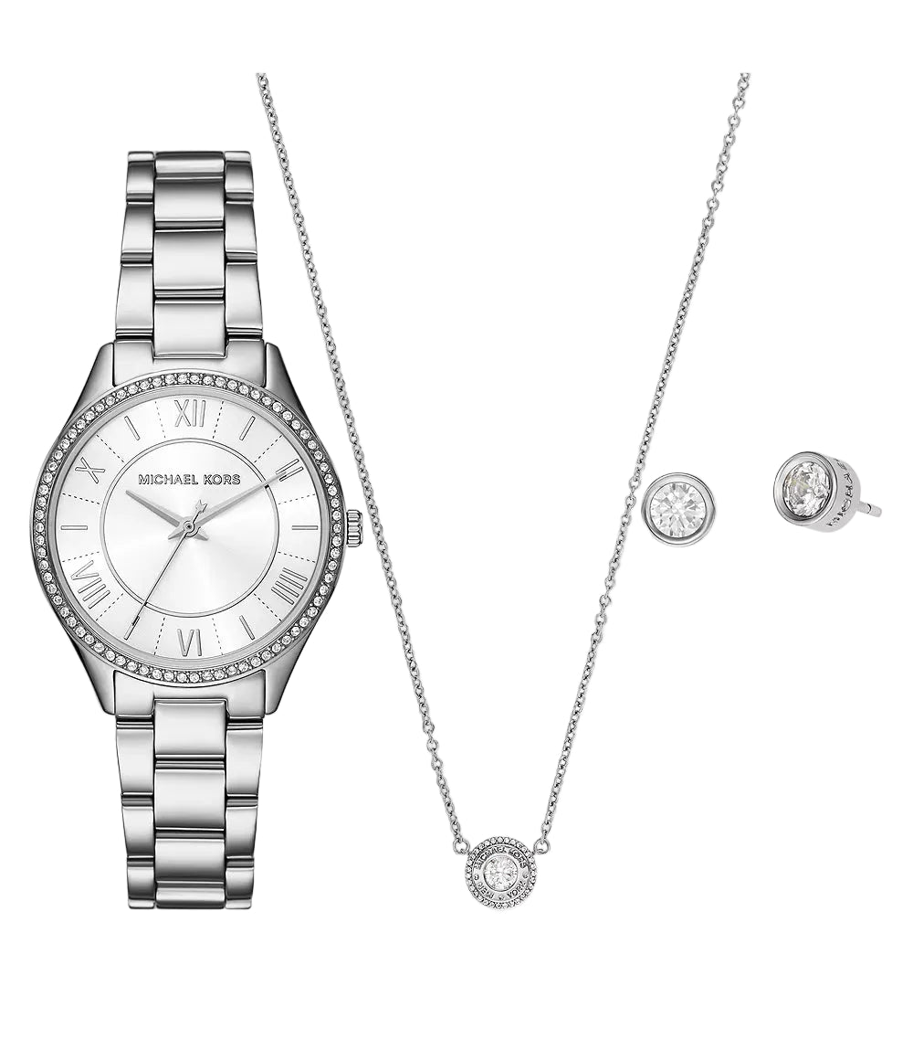 Michael Kors Lauryn Gift Set Quartz 33mm Silver Ladies Watch | MK4851