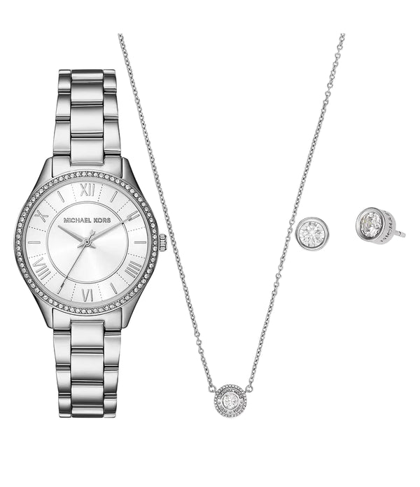 Michael Kors Lauryn Gift Set Quartz 33mm Silver Ladies Watch | MK4851