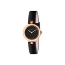 Gucci Diamantissima YA141501 Ladies Watch – 27mm Pink Gold PVD, Black Dial, Swiss Quartz Movement, Sapphire Crystal, Leather Strap
