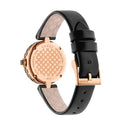 Gucci Diamantissima YA141501 Ladies Watch – 27mm Pink Gold PVD, Black Dial, Swiss Quartz Movement, Sapphire Crystal, Leather Strap
