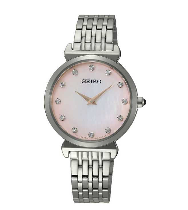 Seiko Quartz Diamond Ladies Watch SFQ803P1 – Japanese Made 30mm Elegant Stainless Steel, Mother of Pearl Dial, Diamond Hour Markers, Hardlex Crystal, 50M Water Resistance