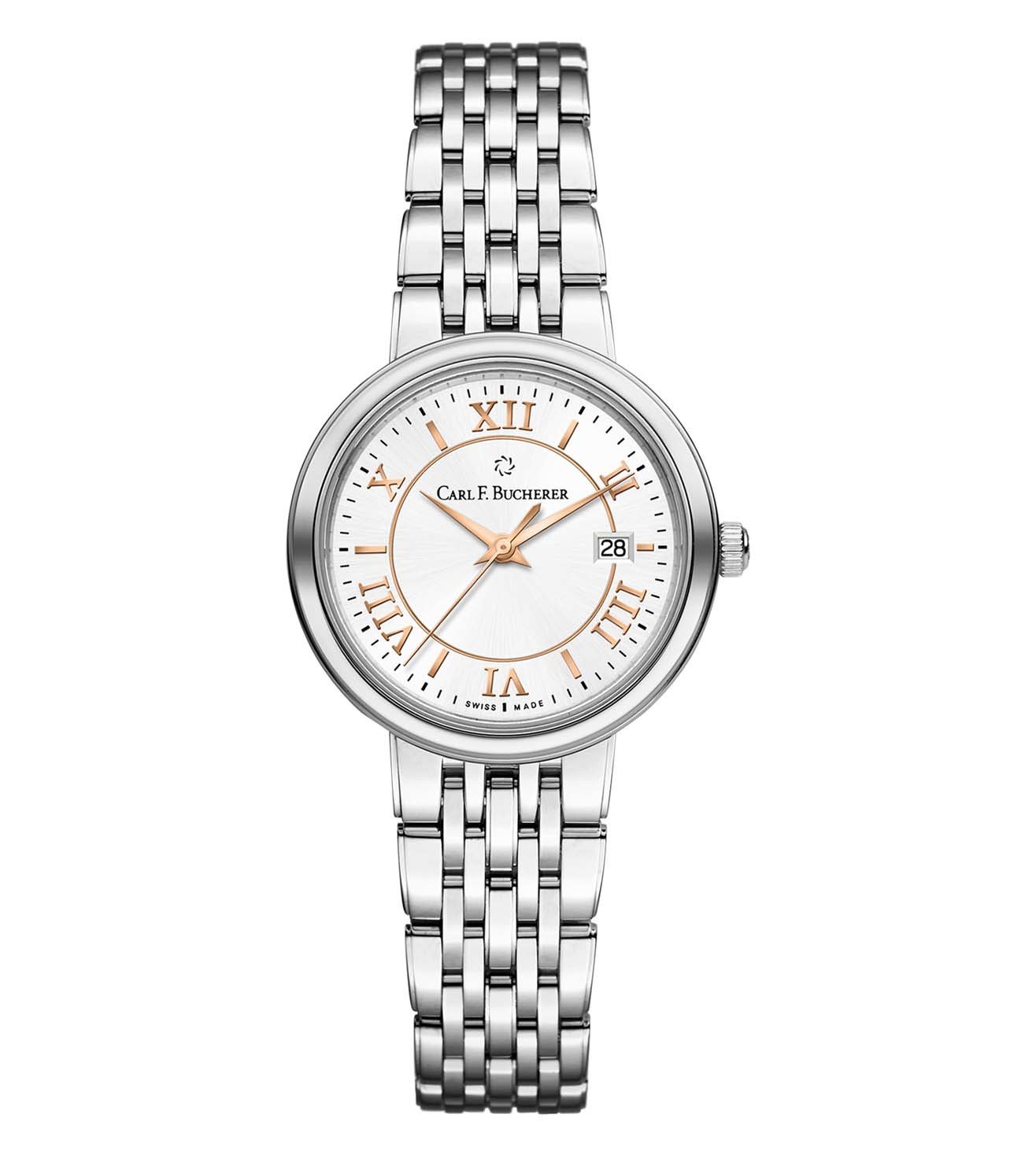 Carl F. Bucherer Adamavi Women's 28mm Quartz Watch 00.10315.08.15.22 – Swiss Made, Date Feature, 30m Water Resistance