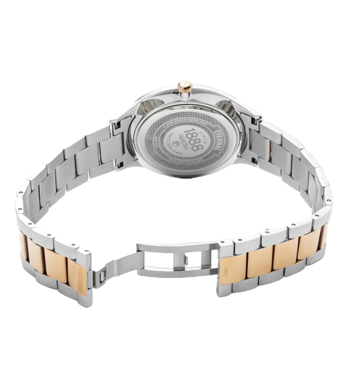 Roamer Eternal 40 mm Men’s Battery Watch – Grey Dial with Rose Gold Hands, Quartz Movement, Sapphire Glass, 5 Bar Water Resistance