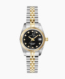 Jacques Du Manoir Inspiration Ladies Watch NRO.20 – Swiss Made, 26mm, Two-Tone Gold & Silver, Black Dial, Quartz