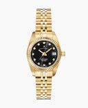 Jacques Du Manoir Inspiration Ladies Watch NRO.22 – Swiss Made, 26mm, Gold Bracelet, Black Dial, Quartz