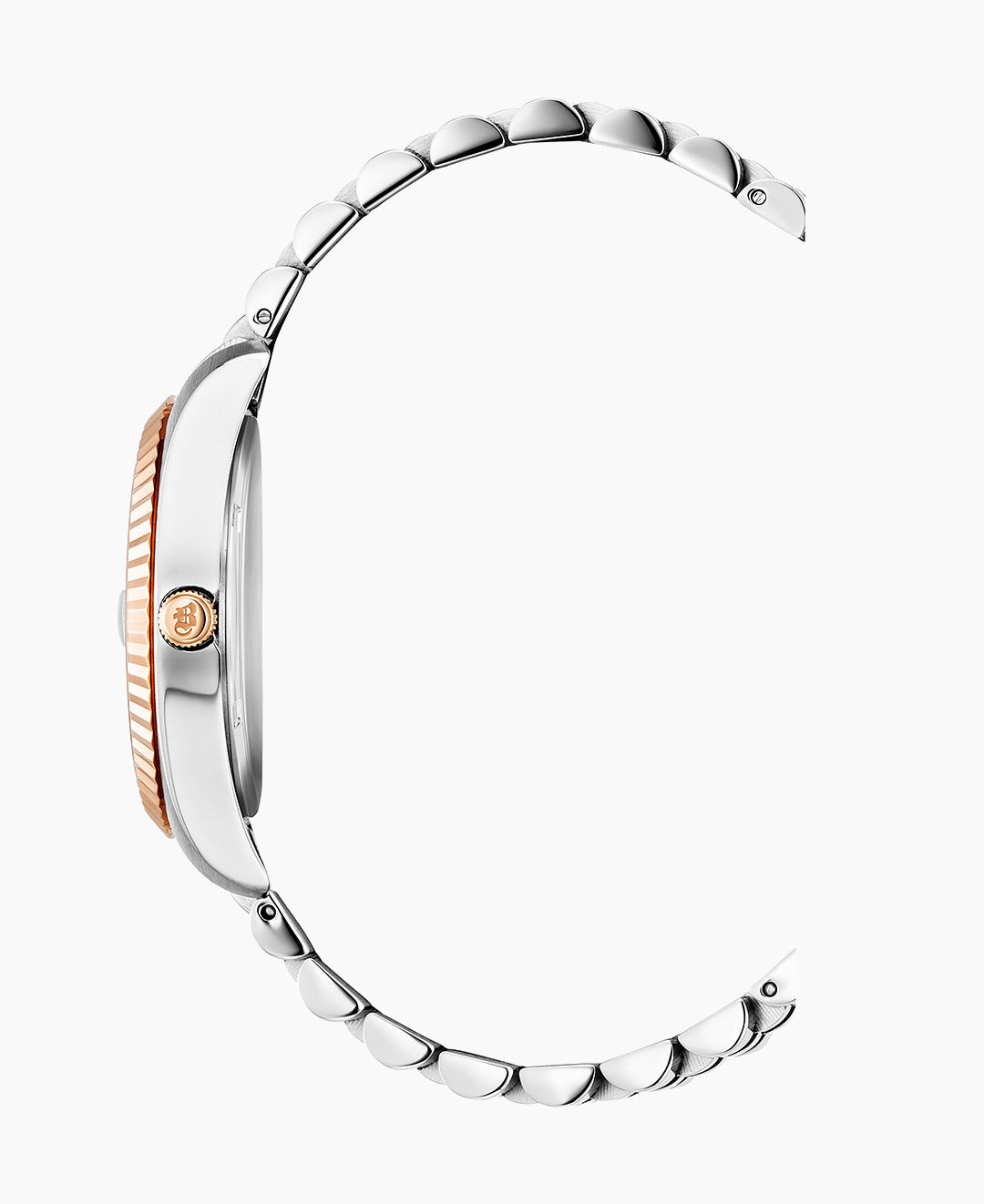 Jacques Du Manoir Inspiration Ladies Watch NRO.23 – Swiss Made, 36mm, Two-Tone Silver & Rose Gold, Silver Dial, Quartz