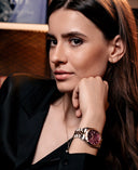 Jacques Du Manoir Inspiration Ladies Watch NRO.43 – Swiss Made, 36mm, Two-Tone Silver & Rose Gold, Burgundy Dial, Quartz
