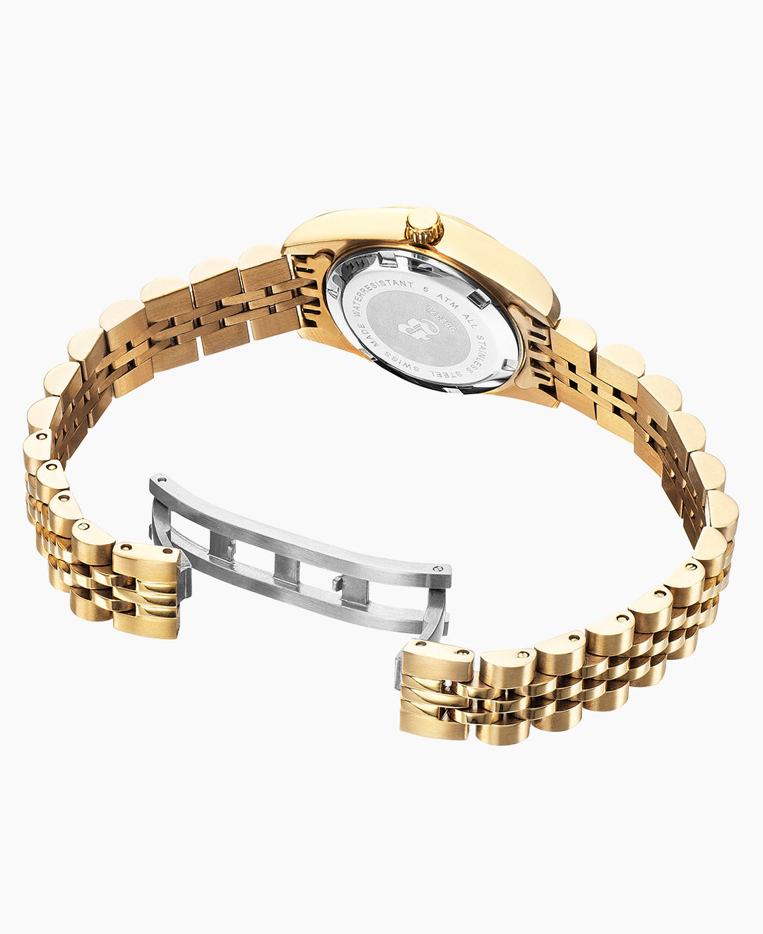 Jacques Du Manoir Inspiration Ladies Watch NROP.12 – Swiss Made, 26mm, Gold Bracelet, White Dial, Quartz