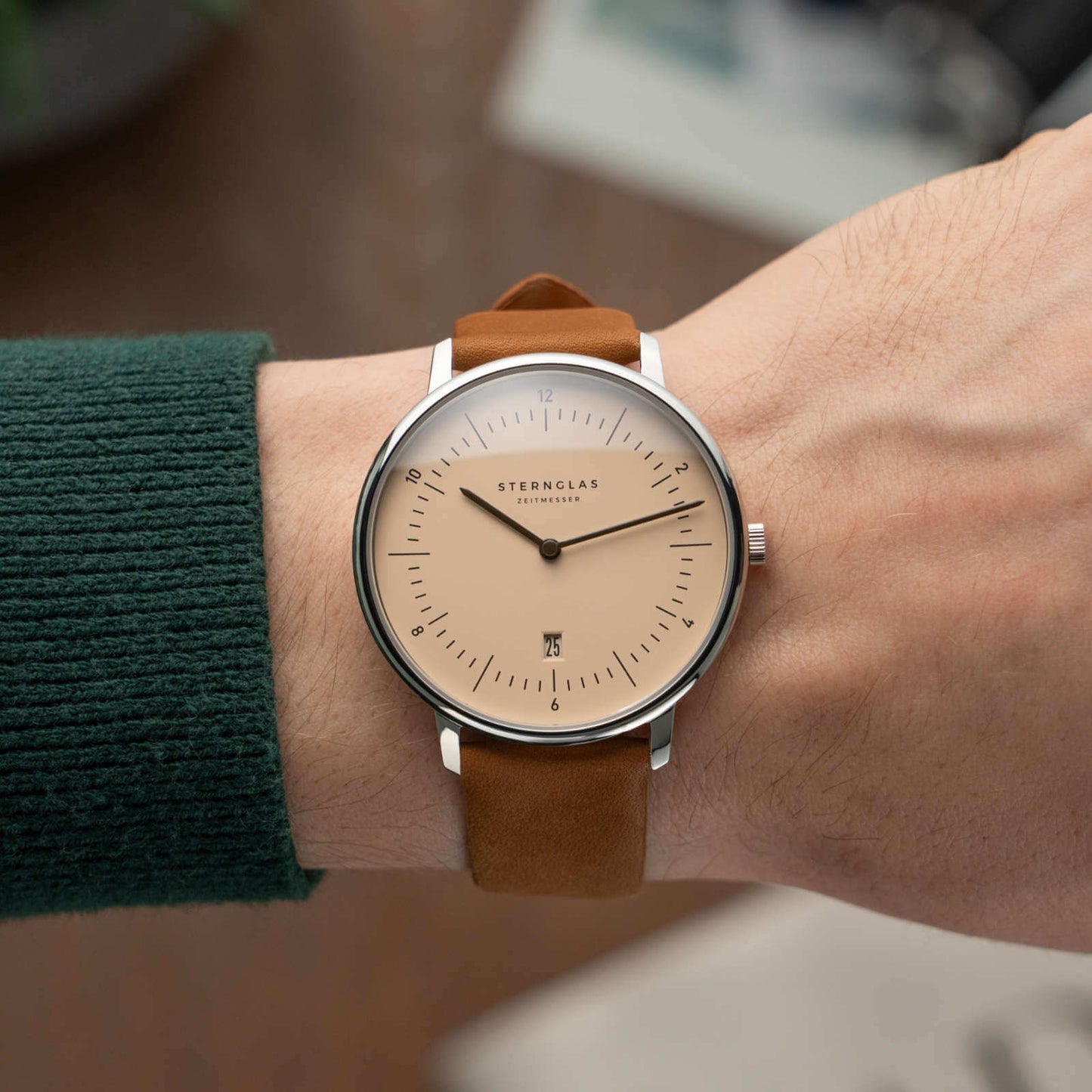 Sternglas Naos Sand Brown 38mm Miyota GR12 Quartz Men’s Watch