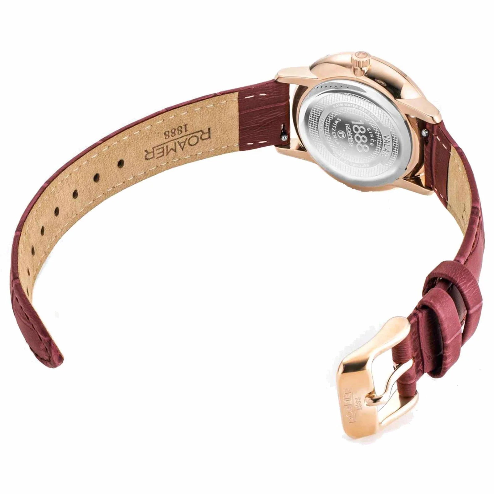 Roamer Valais – Ladies Diamond Watch, Red MOP Dial