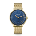 Sternglas Hamburg Edition Marine 42mm Watch S01-HHM07-MI05, Dark Blue Dial, Sapphire Crystal, Gold Milanese Strap, 5 ATM Water Resistant