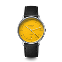 Sternglas NAOS AUTOMATIC Edition Yellow 38mm Automatic Watch S02-NAY23-MO01, Yellow Dial, Sapphire Crystal, Modena Black Leather Strap, 5 ATM Water Resistant