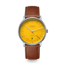 Sternglas NAOS AUTOMATIC Edition Yellow 38mm Automatic Watch S02-NAY23-MO02, Yellow Dial, Sapphire Crystal, Modena Brown Leather Strap, 5 ATM Water Resistant