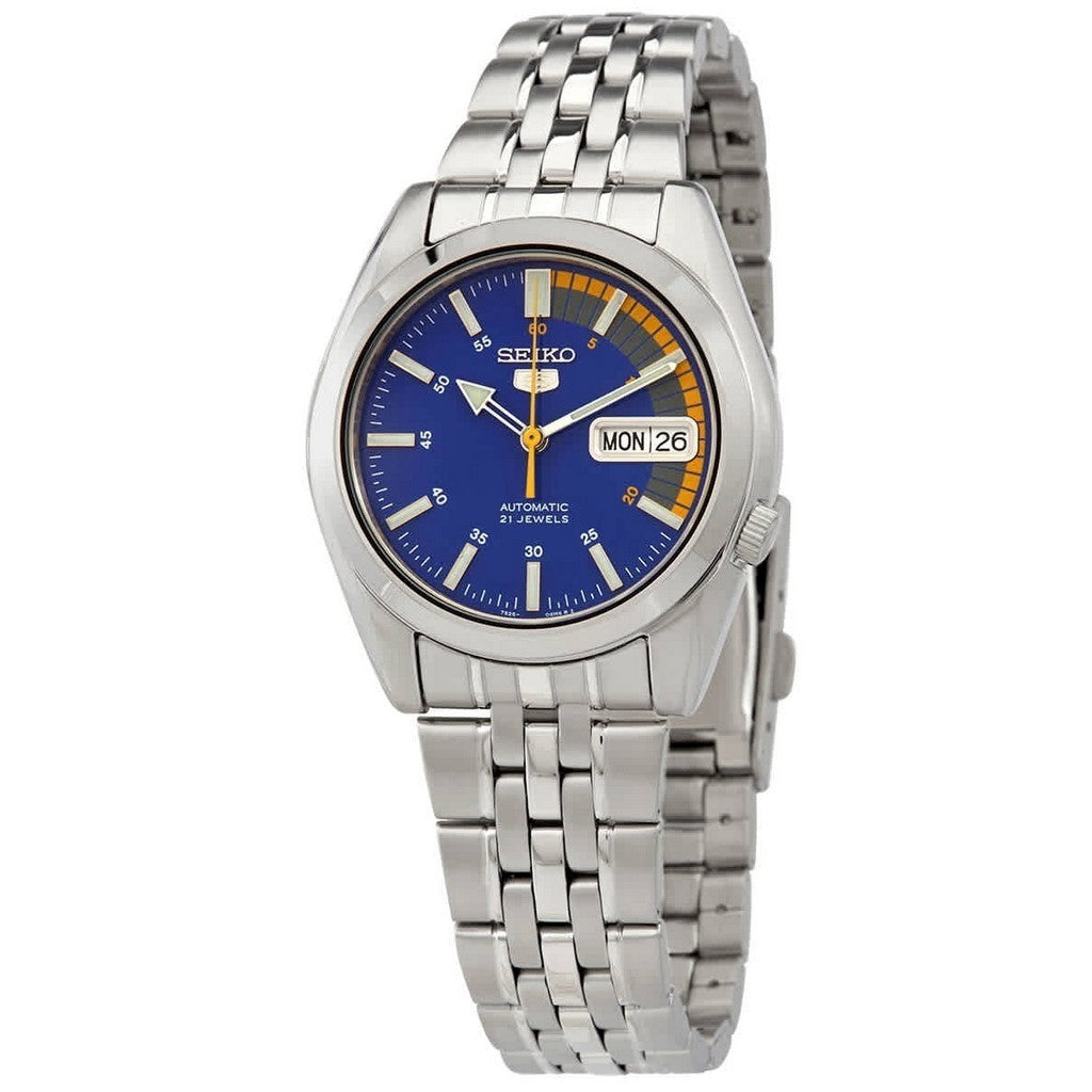 Seiko 5 SNK371K1 – Japanese Made 37mm Stainless Steel Automatic Watch, Black Dial, Hardlex Crystal, Day-Date, Water Resistant