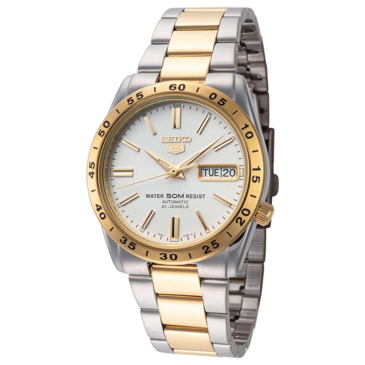 Seiko SNKE04K1 Two-Tone Stainless Steel Automatic Watch – Japanese Made 36mm, Hardlex Crystal, Day-Date Display, 50M Water Resistance