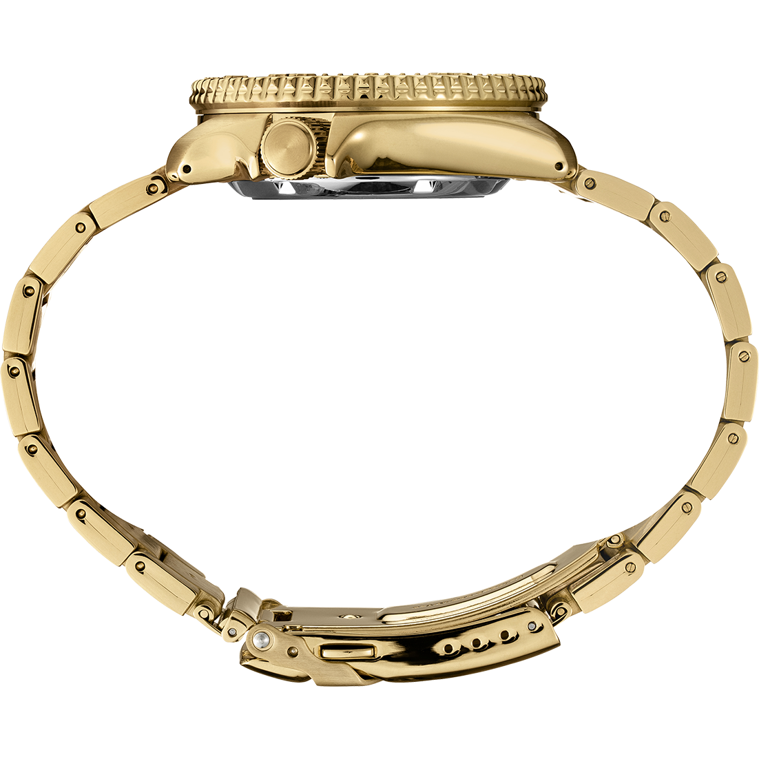 Seiko 5 Sports SRPE74K1 – 42mm Automatic Watch, Gold-Tone Stainless Steel, Hardlex Crystal, Day-Date Display, 10 Bar Water Resistance