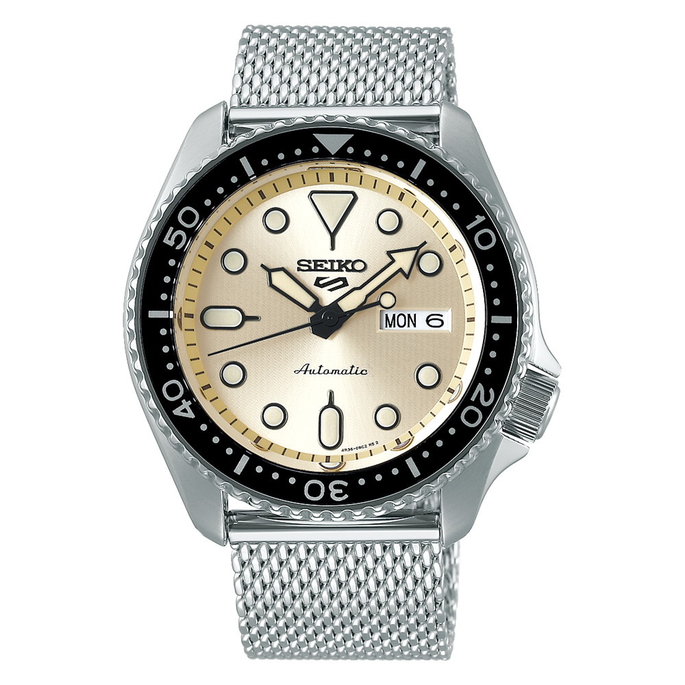 Seiko 5 Sports SRPE75K1 – 42.5mm Automatic Watch, Stainless Steel, Hardlex Crystal, Day-Date Display, 10 Bar Water Resistance